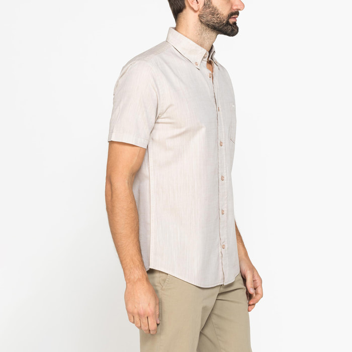 CAMICIA IN COTONE FIAMMATO EFFETTO LINO