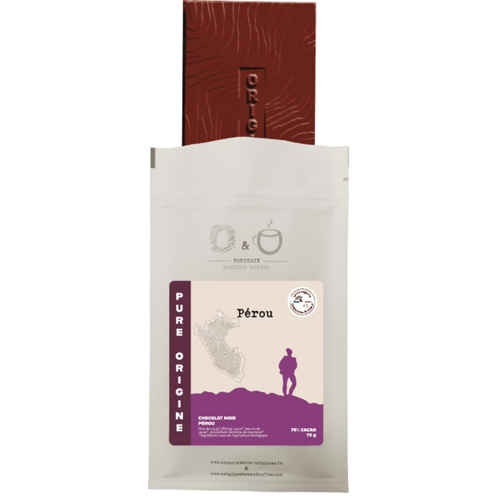 O&O Tablette de Chocolat Noir 70% BIO - Pérou - 75g