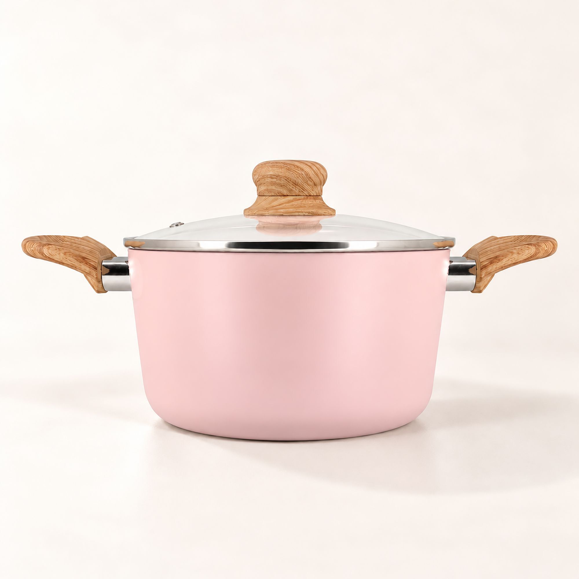 Faitout 20cm avec revêtement céramique rose - tous feux COLORAMA