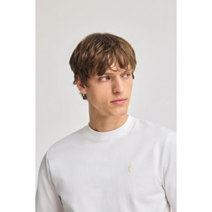 Maglietta bianca in cotone con ricamo Rigby Go