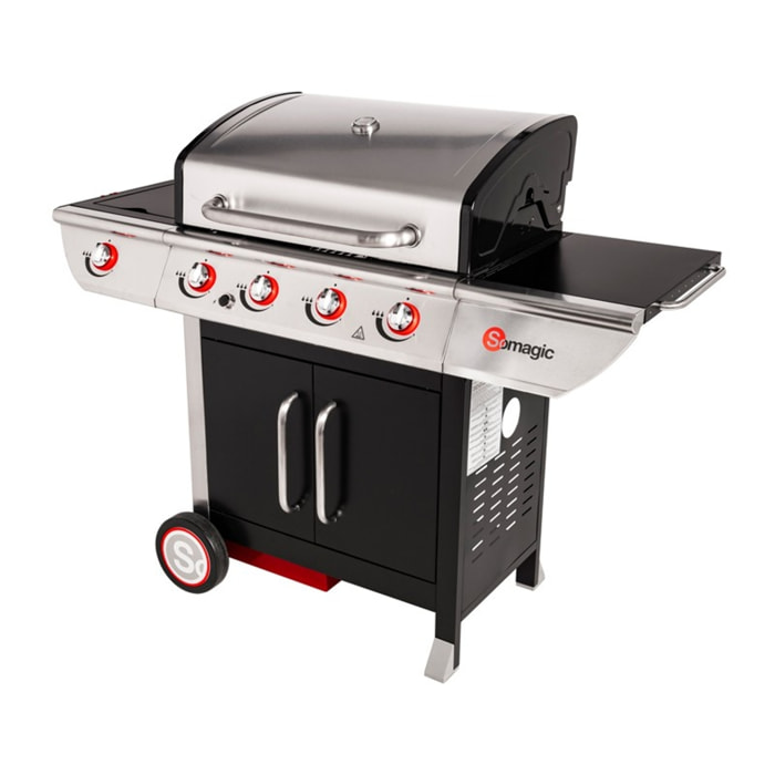 Barbecue au gaz MANHATTAN 450GPI - 4 brûleurs + réchaud 14kW