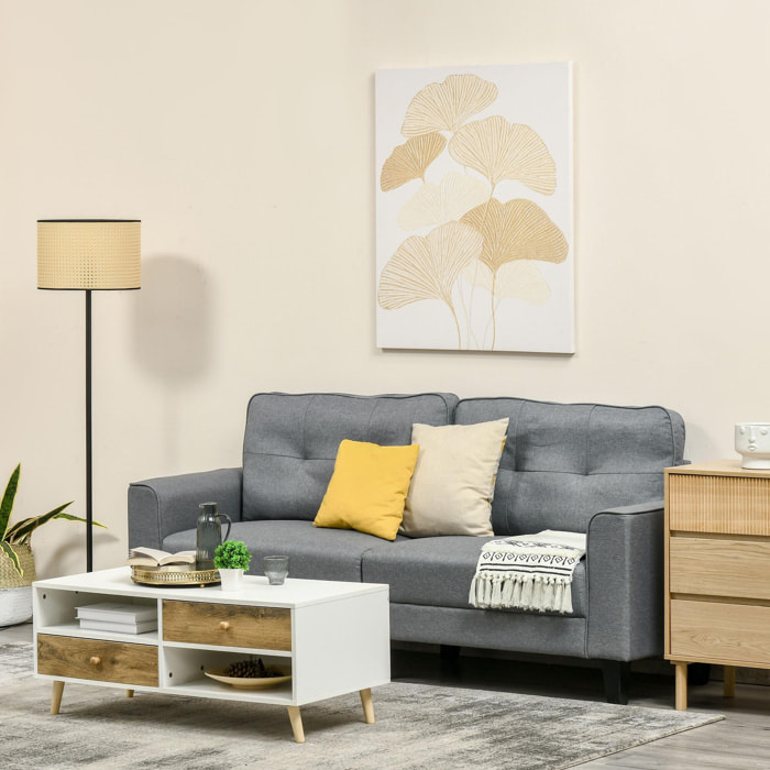 Tableau imprimé et peint feuilles ginkgo biloba - dim. 100L x 80l cm - décoration murale - toile 100% polyester structure bois de pin encre dorée blanc