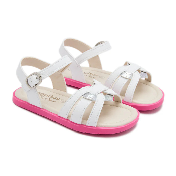 Sandalias Abiertas de Niña Respetuosas Goflex con Detalles en Rosa