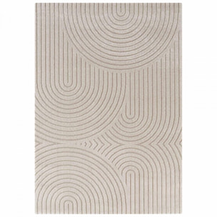 Tapis salon, motif géométrique, texture relief, LYM 1 chaleureux