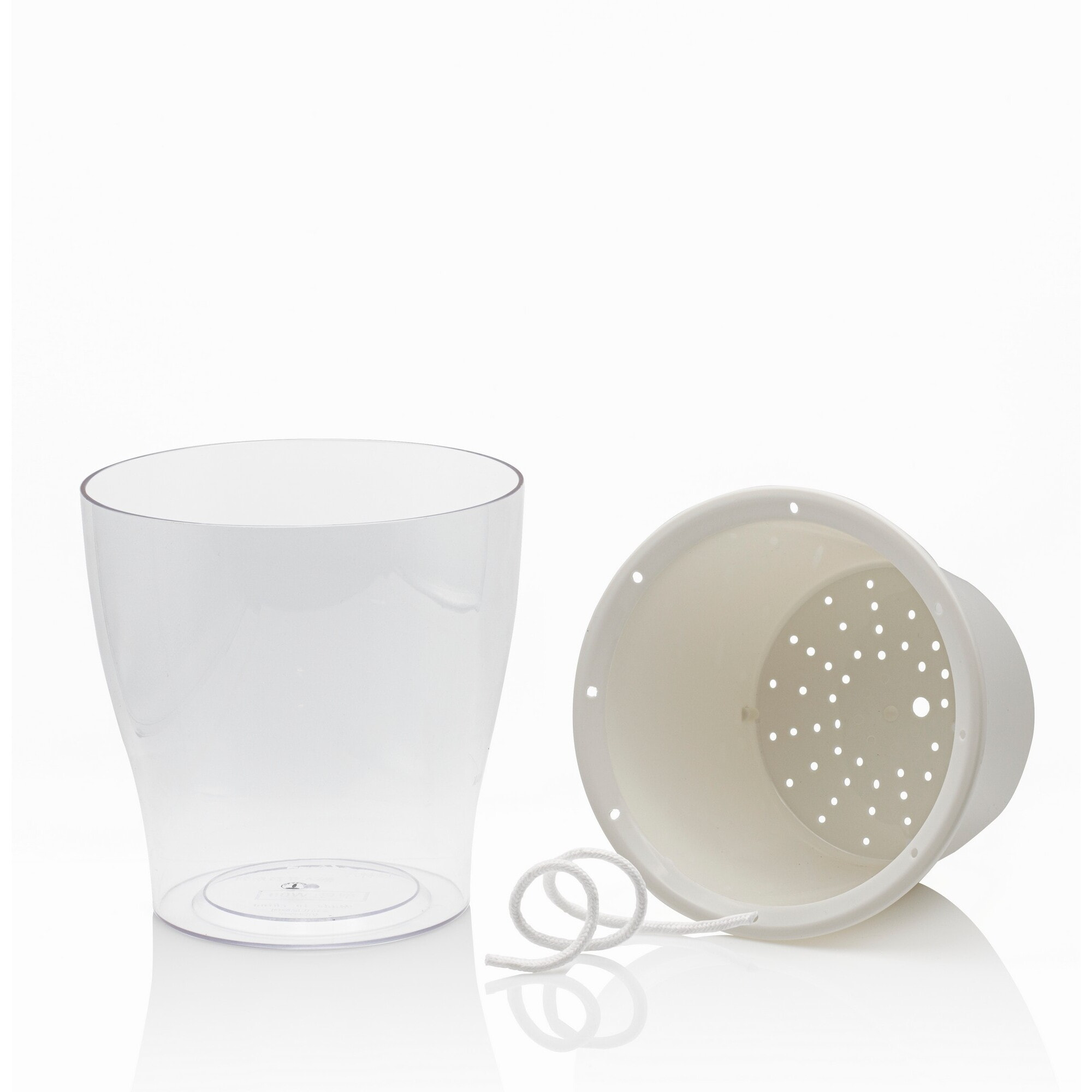 Pot à réserve d’eau Tomasucci RAFFY MEDIUM, en polypropylène, blanc, 17,3 × 17,3 × 17 cm
