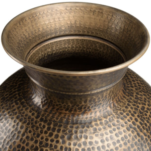 HONORE - Vase alu. 53x75cm effet martelé couleur laiton noir antique