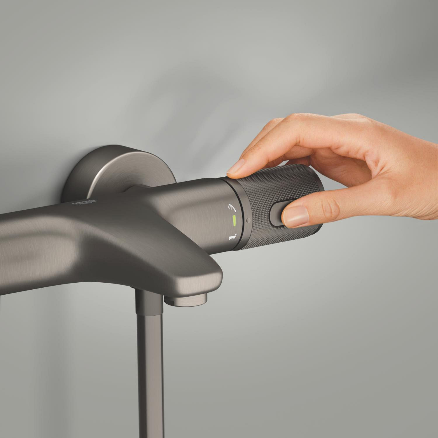 Mitigeur thermostatique Bain Douche 1/2 - Hard Graphite brossé