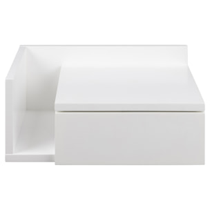 Table de chevet murale blanche avec tiroir NASTY