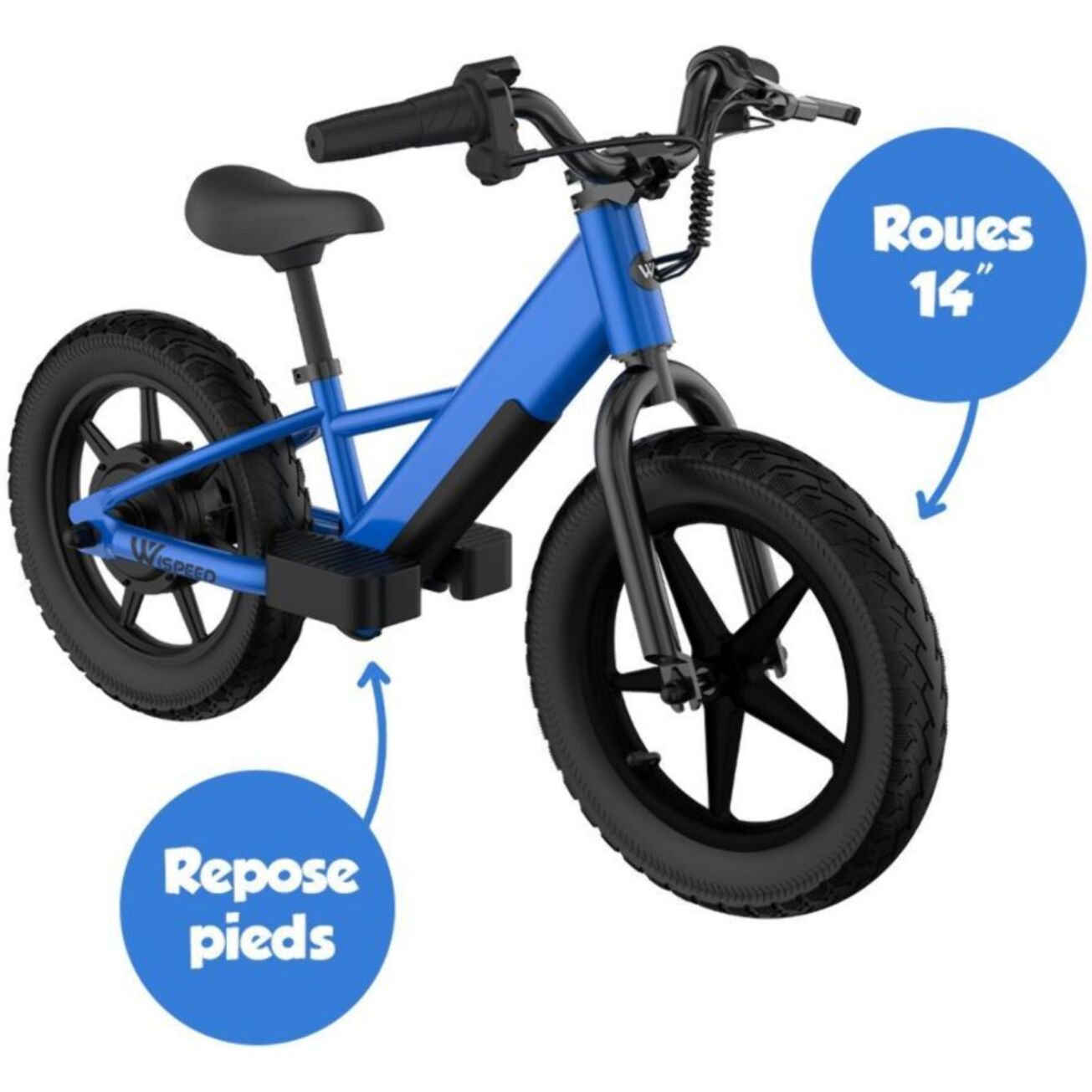 Draisienne enfant WISPEED WIKIDS bleu 14' 100W