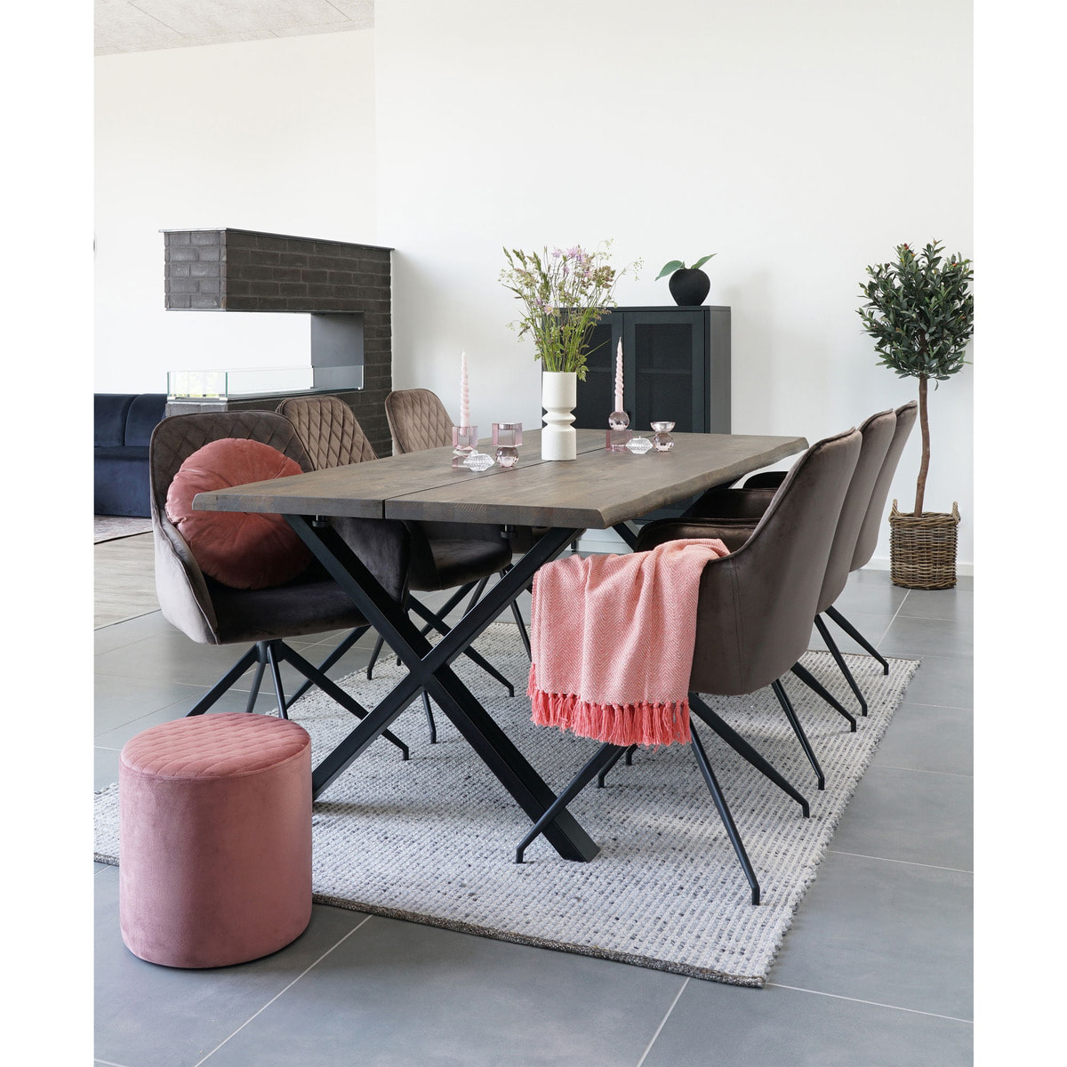 Armadio Melbourne in acciaio nero con 2 ante a rete, 80×40×120 cm