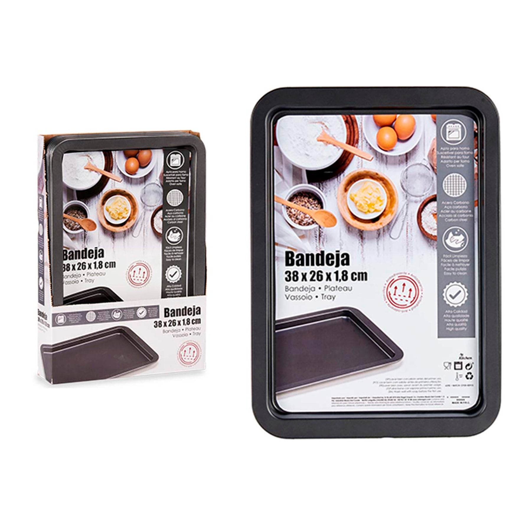 BANDEJA RECTANGULAR METAL 38CM