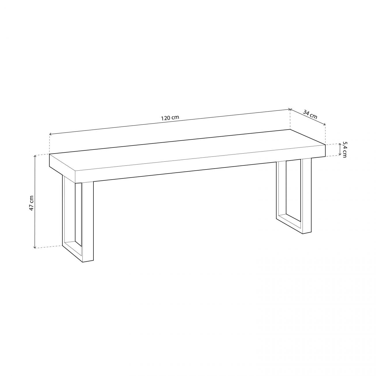 Banco Loft Roble boreal – Negro