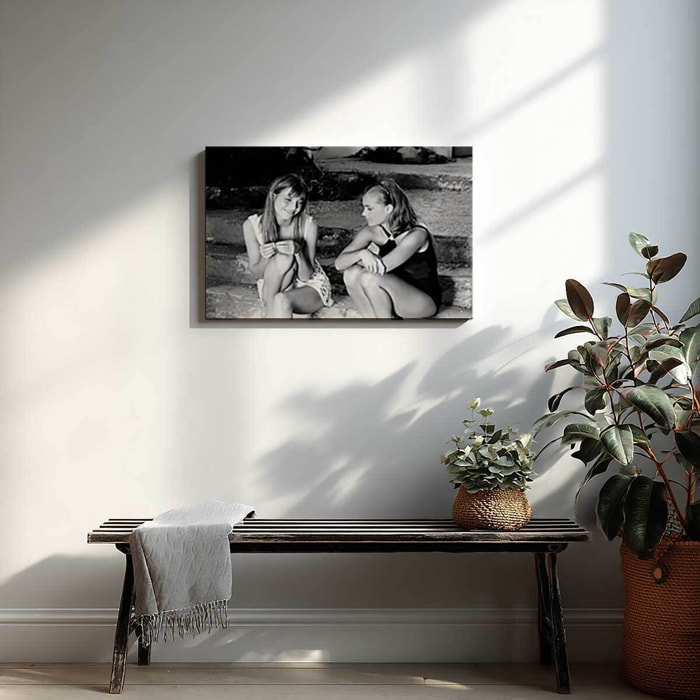 Tableau célébrités  Jane Birkin et Romy Schneider Toile imprimée