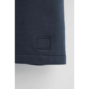 Camiseta azul marino de cuello redondo con parche Polo Club