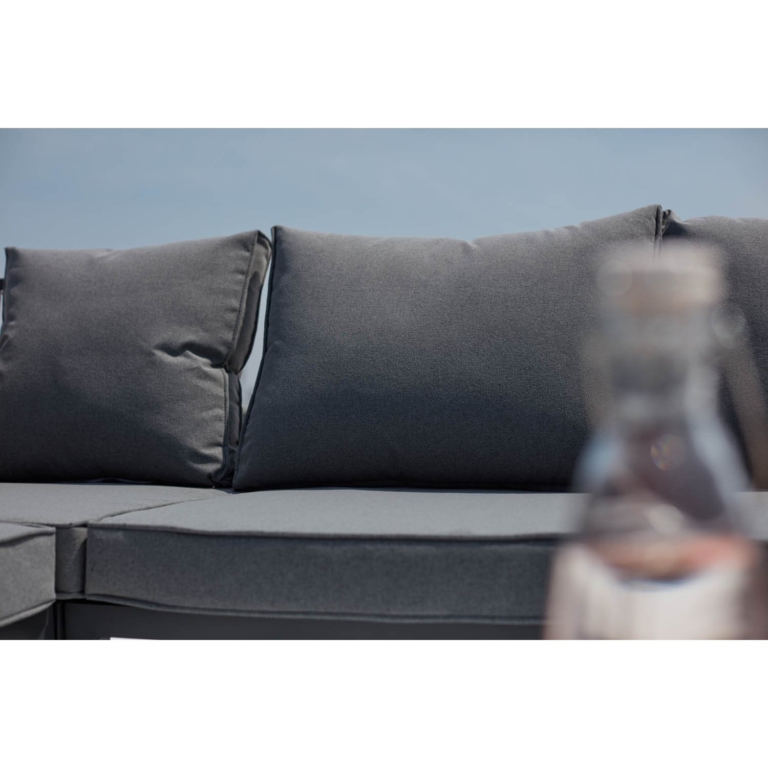 Salon de jardin bas 5 places en aluminium gris foncé OROA