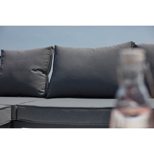 Salon de jardin bas 5 places en aluminium gris foncé OROA