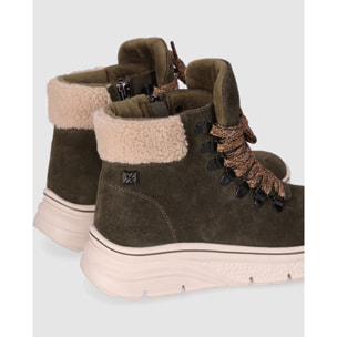 Botines de Serraje - Kaki - Tacón: Bajo