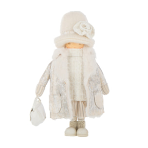J-Line figurine Fille + Sac - polyrésine - blanc - small