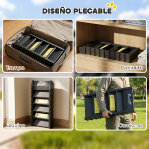 Rampa para Perros Plegable, 154 cm, Rampa para Perros para Coche y Cama Alta con 10 Escalones Antideslizantes, Ligera y Resistente, Carga 68 kg, para Sofá, Negro