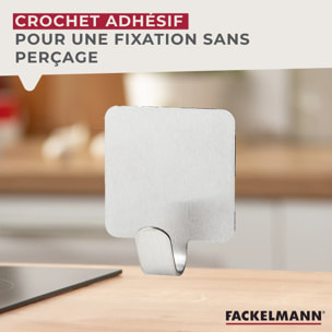 Lot de 6 crochets inox avec 6 ustensiles de cuisine Fackelmann Tecno