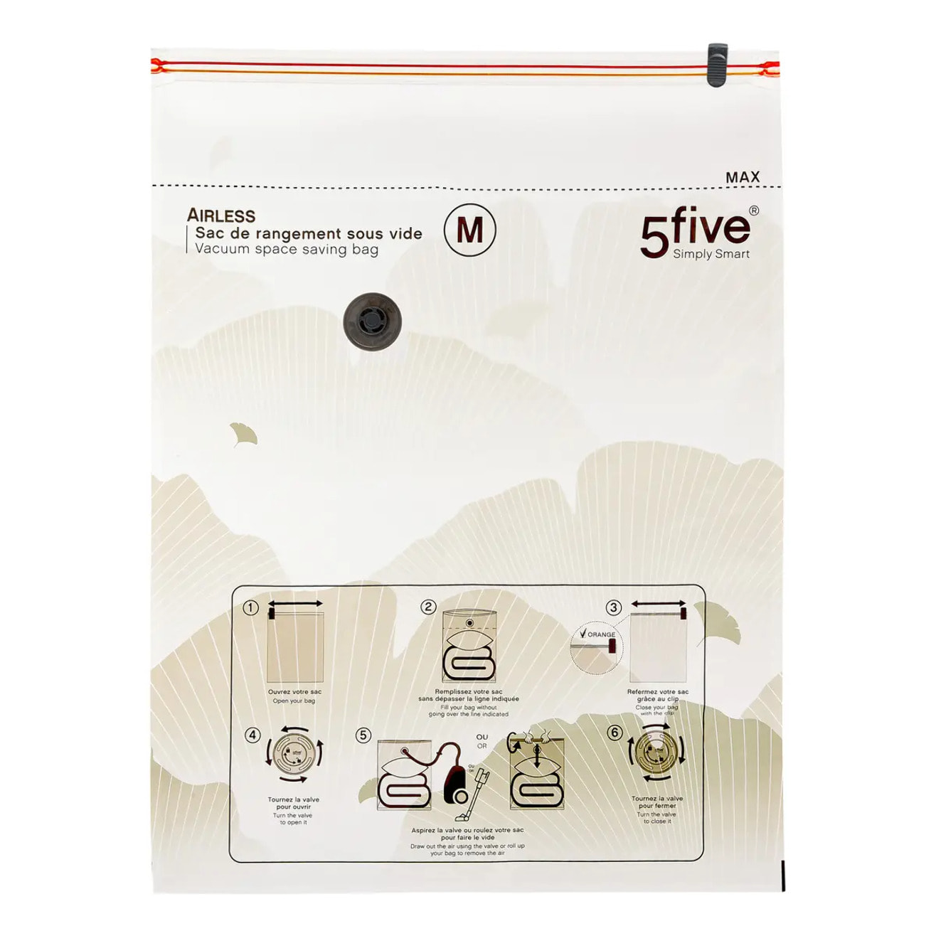 Lot de 5 sacs de rangement sous vide Airless