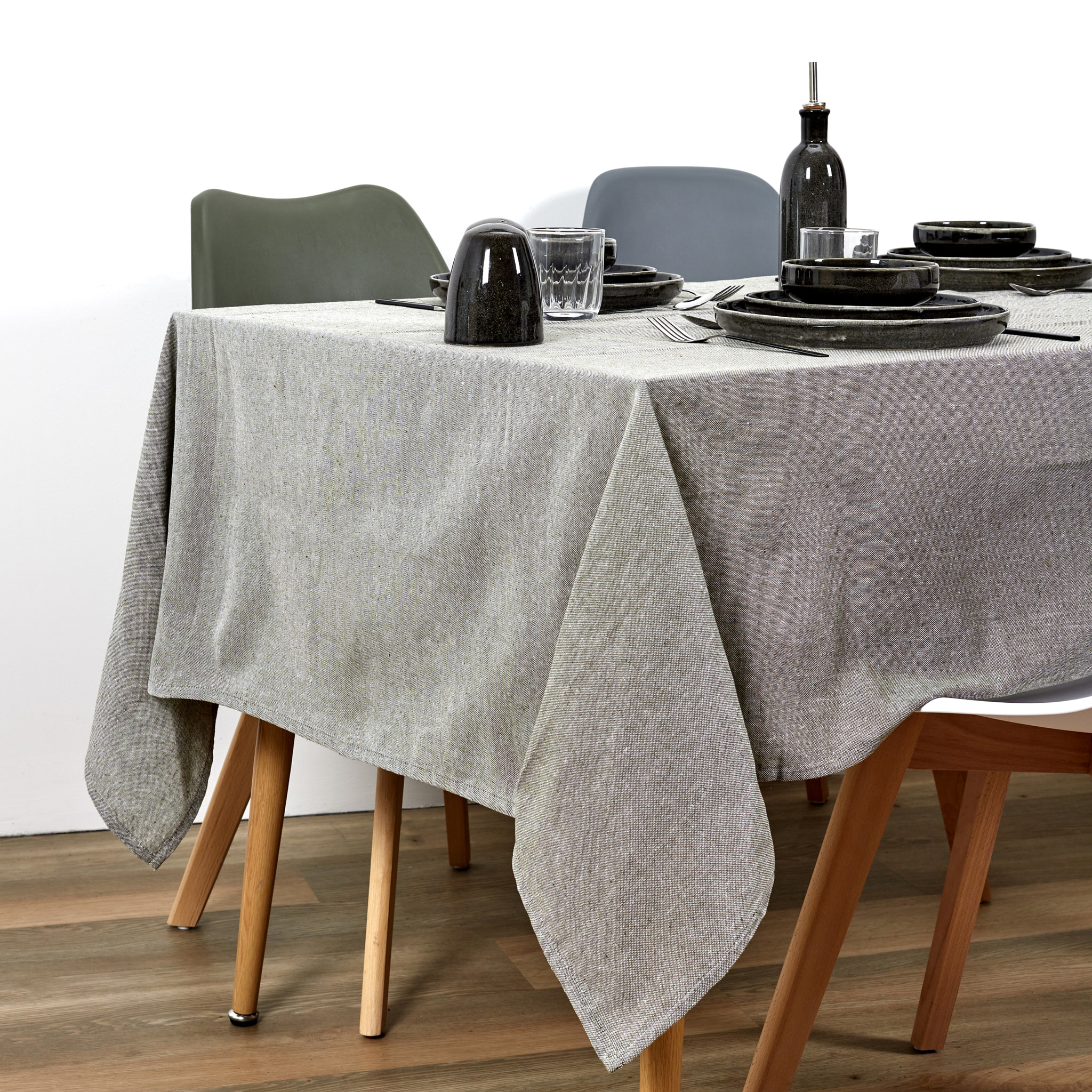Nappe Coton Vert Olive 140x250cm