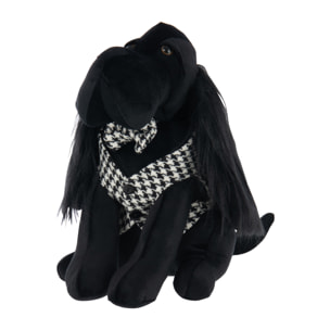 J-Line cale-porte Chien Pied-De-Poule - polyester - noir/blanc