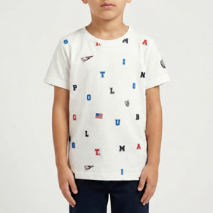 T-shirt maniche corte con stampa letterine