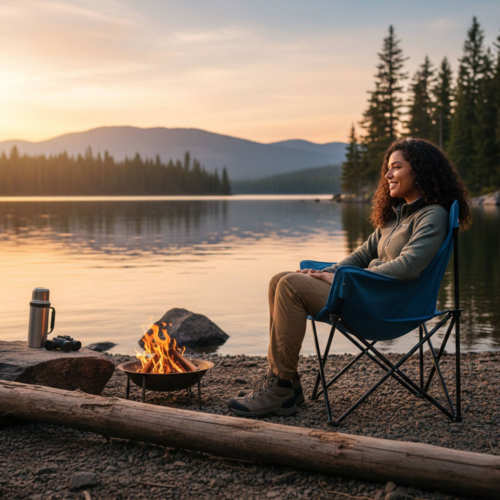 Well Home Silla de camping deluxe 70x52x82cm acero negro, tejido 600x300D, hasta 120kg, con bolsa de transporte