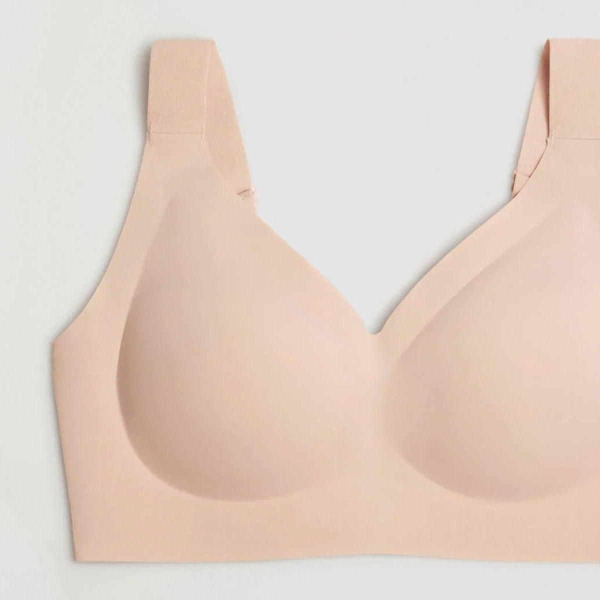 Reggiseno invisibile senza ferretto con spalline larghe beige