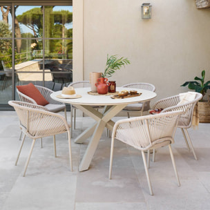 Table de jardin 6 places Oryon D130cm argile