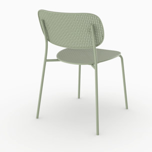 Lot de 2 chaises de jardin empilables Géa en plastique vert pastel - Géa