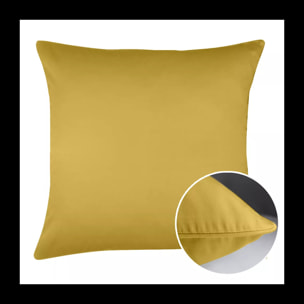 Taie d'oreiller satin de coton uni or Ava uni curry