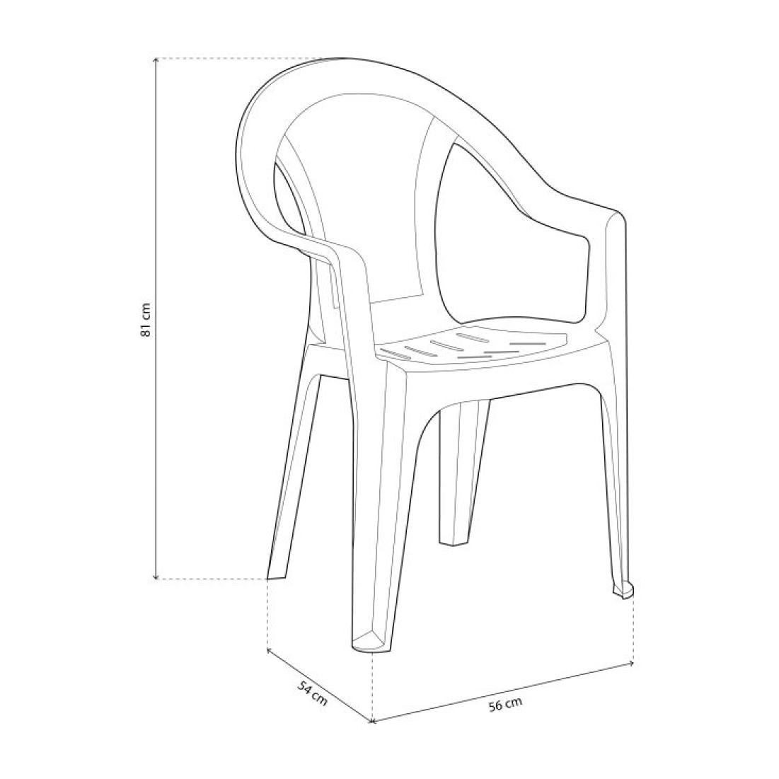 Pack 4 sillas de exterior Coral Antracita