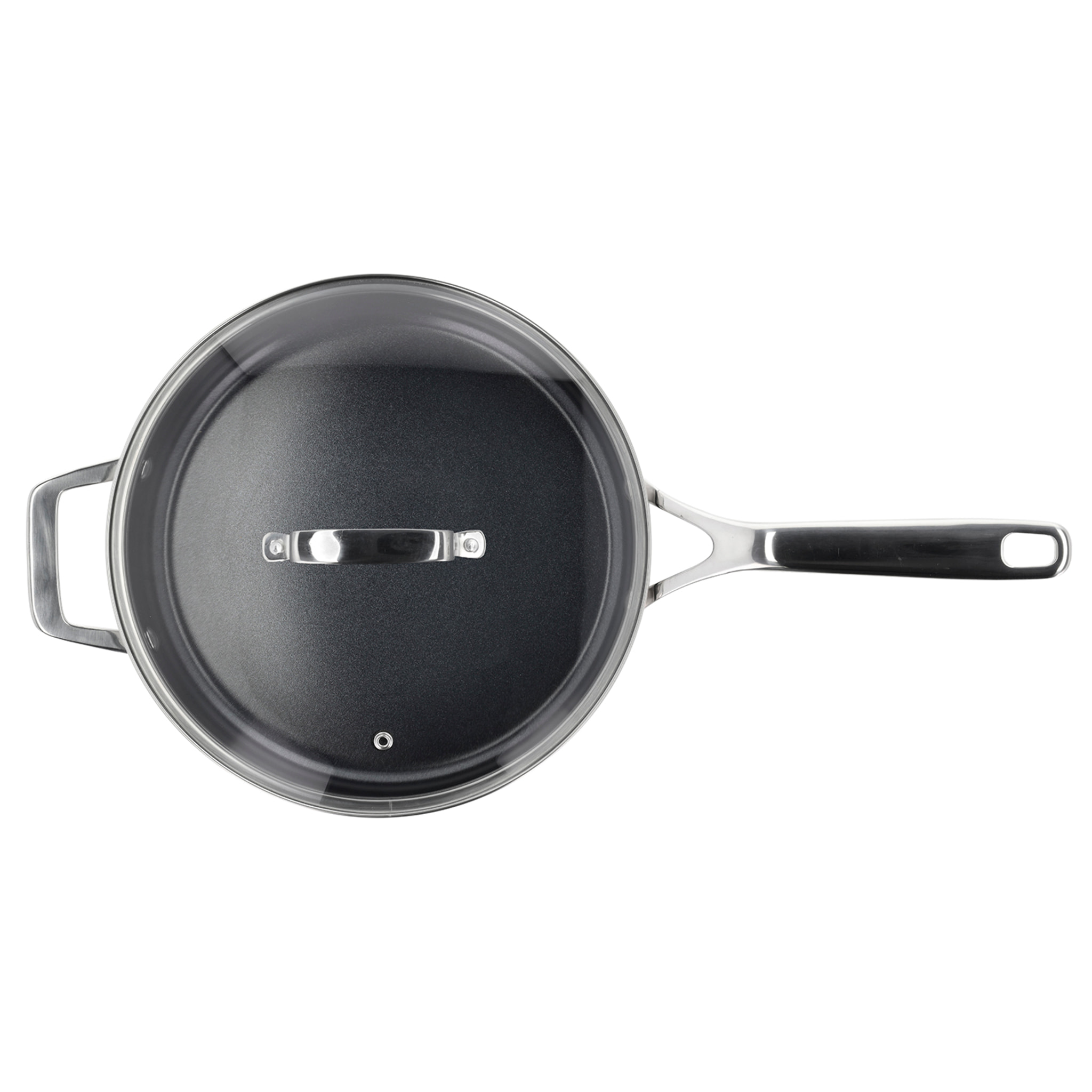 Sauteuse en acier avec couvercle en verre 79Nord  D16 cm