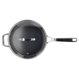 Sauteuse en acier avec couvercle en verre 79Nord  D16 cm