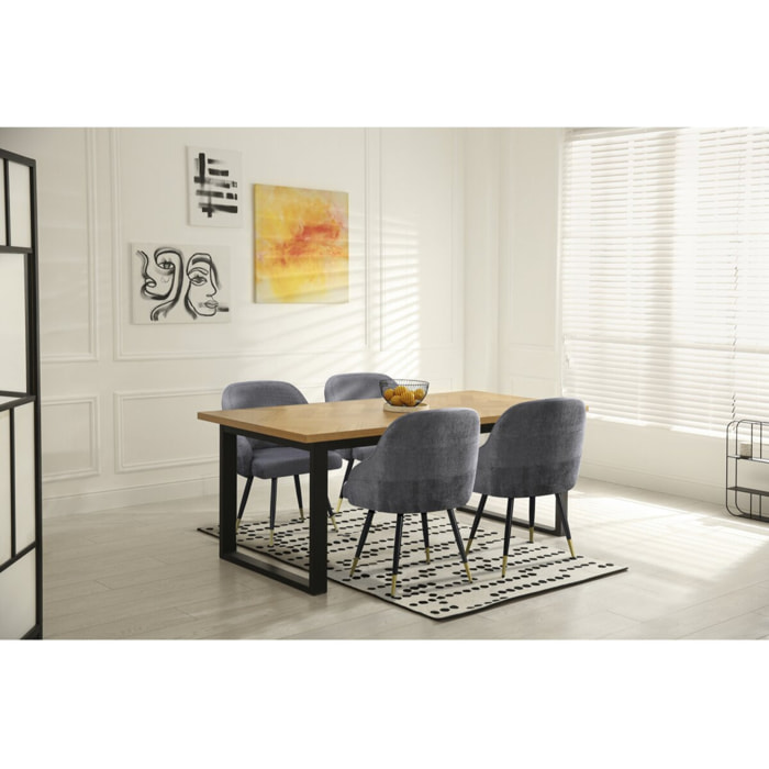 Lot de 2 chaises en tissu "Harmony" - 54 x 57 x 90 cm - Gris