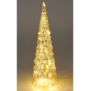 Árbol de navidad con decoración led ámbar y cable metálico - altura 38 cm
