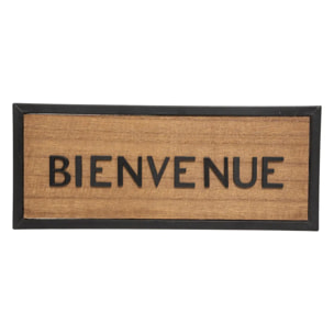 Plaque de porte bois métal 22x9cm
