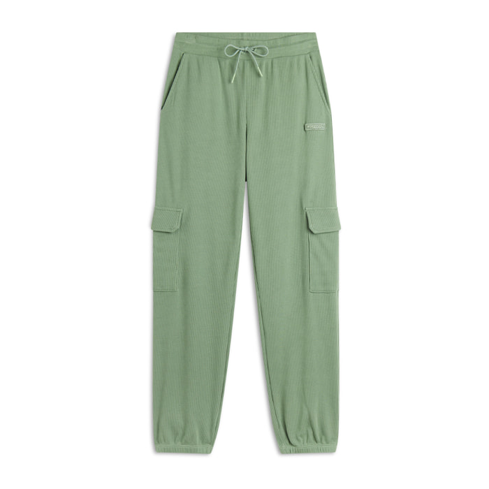 Pantaloni cargo da donna in tessuto jersey waffle