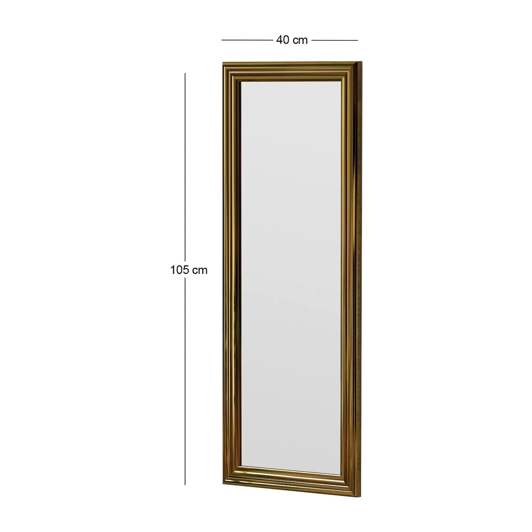 Specchio Dpresicc, Specchiera, Articolo d'arredo a muro, Decorazione con specchio, 40x3h105 cm, Oro