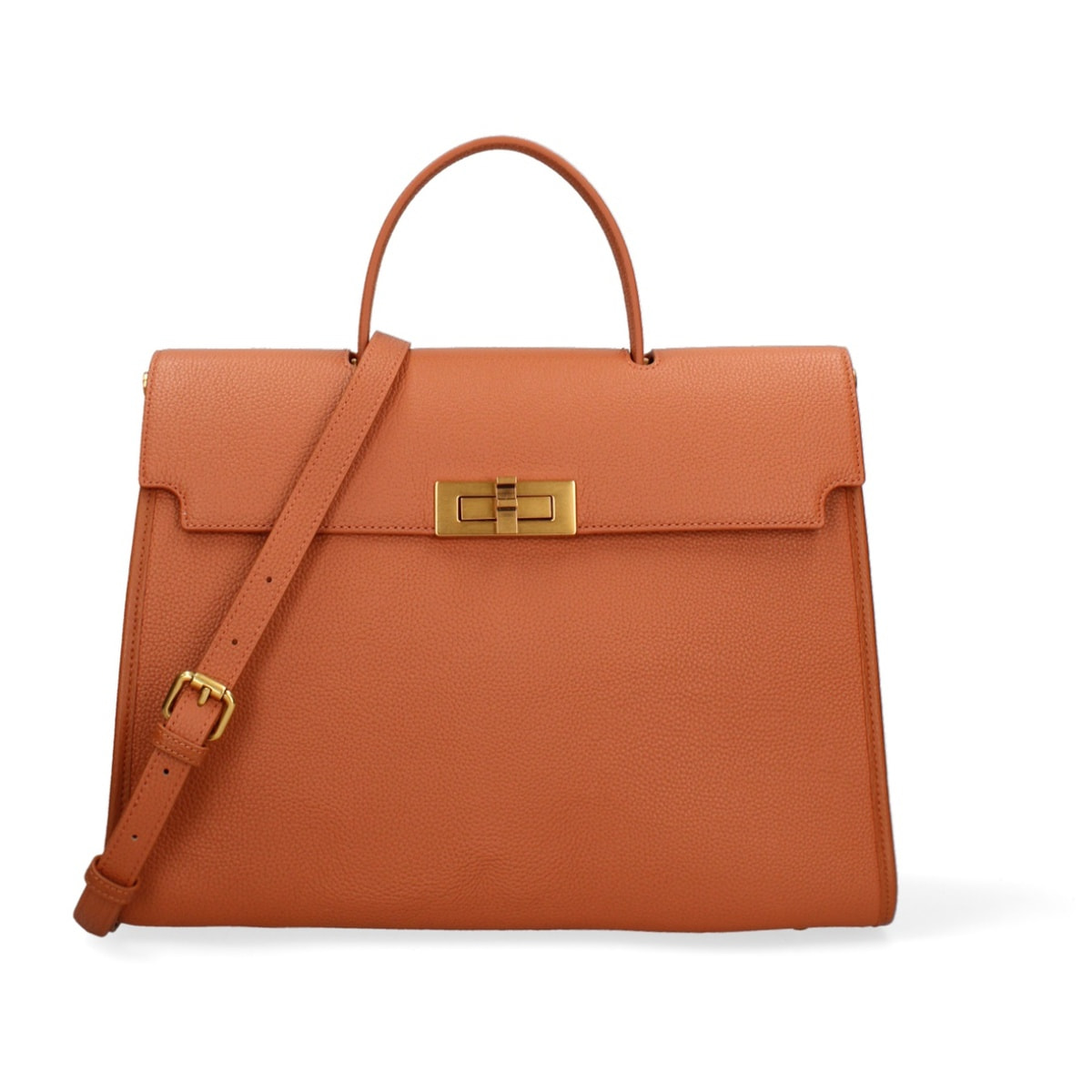 Borsa a mano da donna Made in Italy - Modello Zaffiro Lux - 100% pelle - 35.0 x 27.0 x 13.0 cm