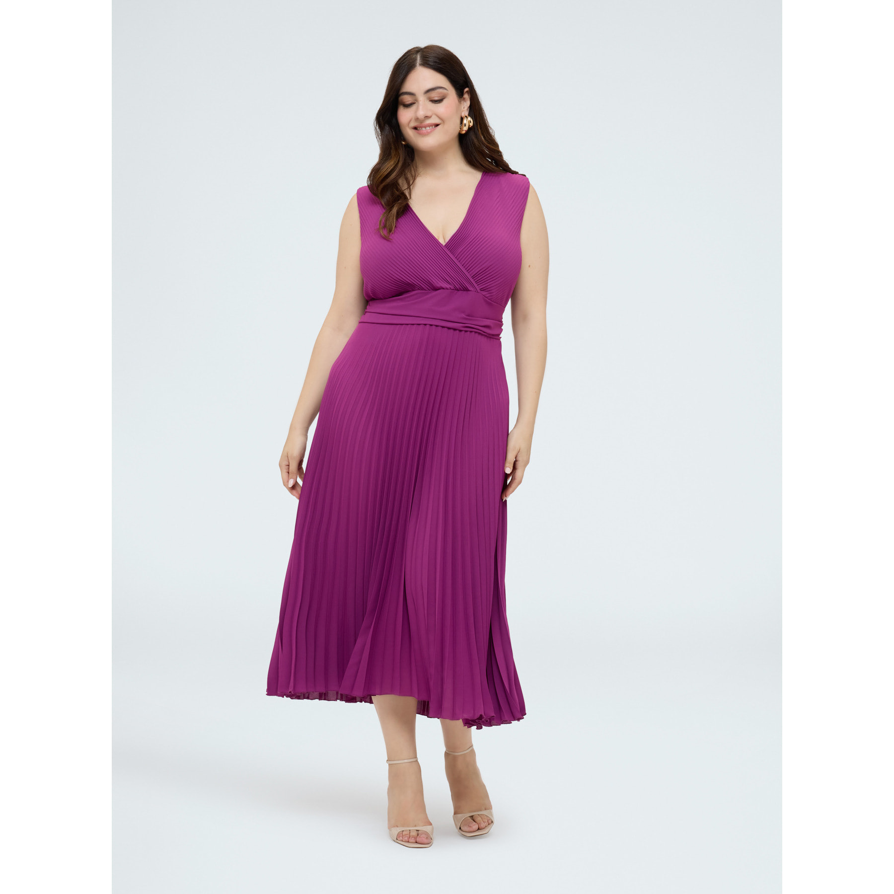 Fiorella Rubino - Vestido Dream en georgette plisado - Fuchsia