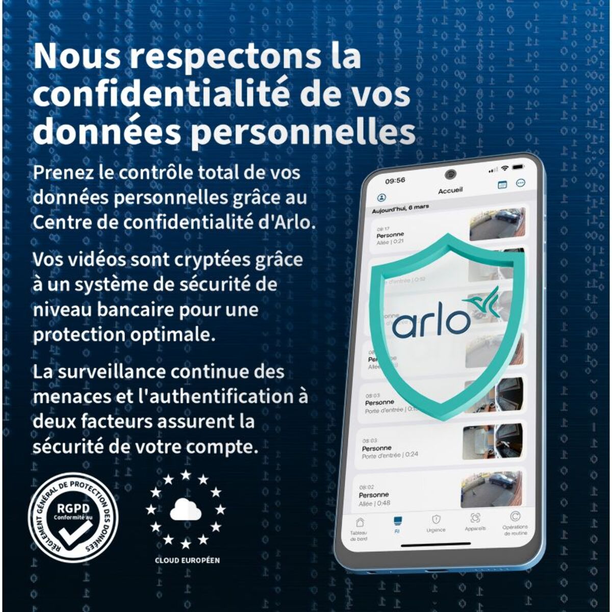 Caméra de surveillance ARLO 3 caméras ext Essential3 2K+ pan. sol