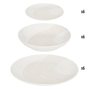 Service de table Sky lounge 18 pièce(s) blanc D26,8xp2,6cm