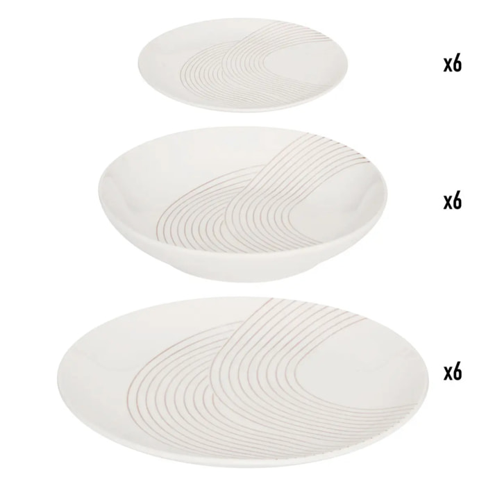 Service de table Sky lounge 18 pièce(s) blanc D26,8xp2,6cm