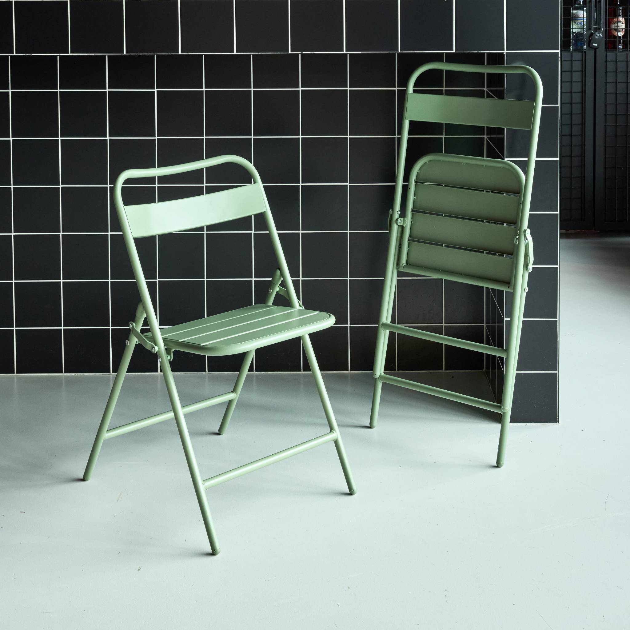 Chaise de jardin pliante acier (lot de 2) AMÉLIA