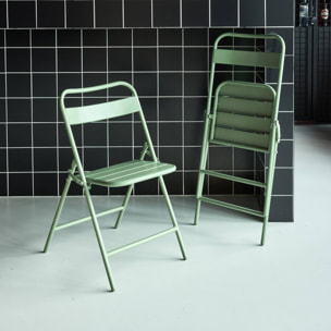 Chaise de jardin pliante acier (lot de 2) AMÉLIA