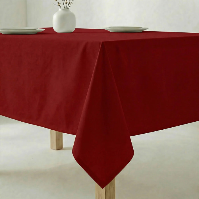 Nappe antitache au toucher tissu imperméable Rouge