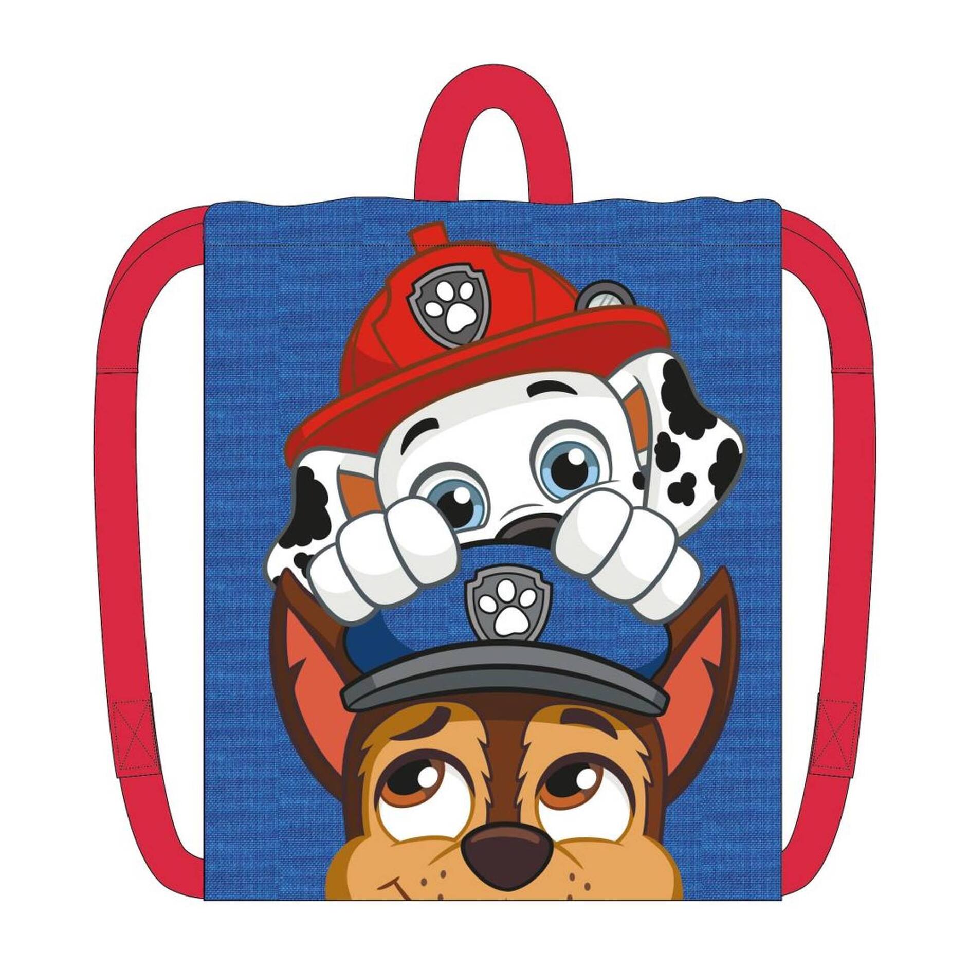 Saquito escolar paw patrol, mochila de cuerdas unisex niños, azul